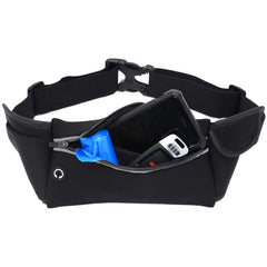 i2 Gear Running Belt with Zipper Pouch for All Smartphones - Black, Reflective
