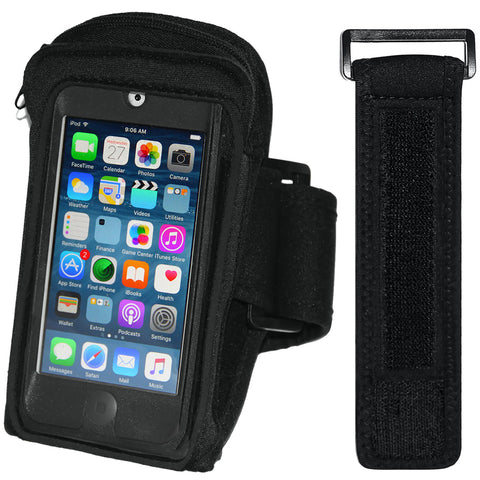 i2 Gear Armband Case Compatible with iPod Touch 7th, 6th & 5th Generation Devices - Workout MP3 Holder for Running and Exercise with Zipper Pouch & Adjustable Arm Band (20 inch)