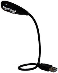 USB Reading Lamp with 2 LED Lights and Flexible Gooseneck - Two Brightness Settings and On/Off Switch